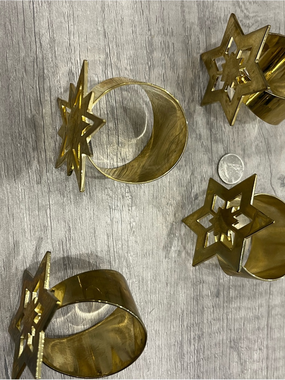 Gold Star Napkin Rings